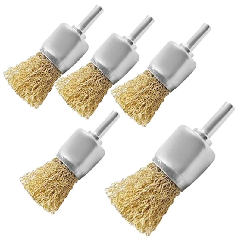Escova de Aço 25 MM Tipo Pincel Haste 6 MM Kit com 5 Peças MTX em Oferta na Shopee