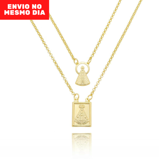 Escapulário Nossa Senhora Aparecida Banhado A Ouro 18k