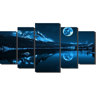 Kit Quadro Decorativo Mosaico 5 Peças Luas Lindas Mdf KMN12051