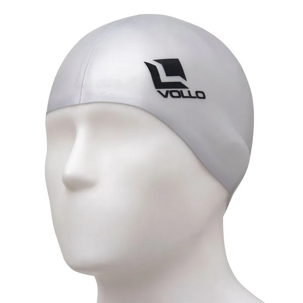 Touca para Natação Adulto Silicone Vollo Prata