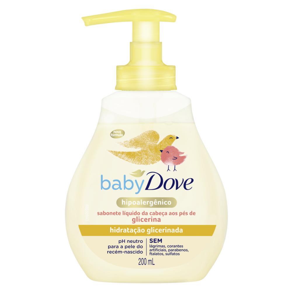 Detalhes do Kit 2 Sabonetes Líquido Baby Dove Hidratação Glicerinada da Cabeça aos Pés 200ml