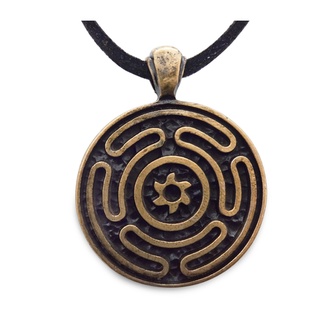 Colar Roda Hecate Labirinto Cordão Símbolo Strophalos Hécate