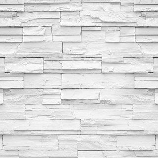 Papel De Parede 3d Pedras Canjiquinha Branca Sala Quarto Autoadesivo 3m