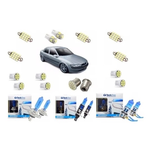 Kit Lampada Super Branca + Led Vectra 97 A 04 Techone