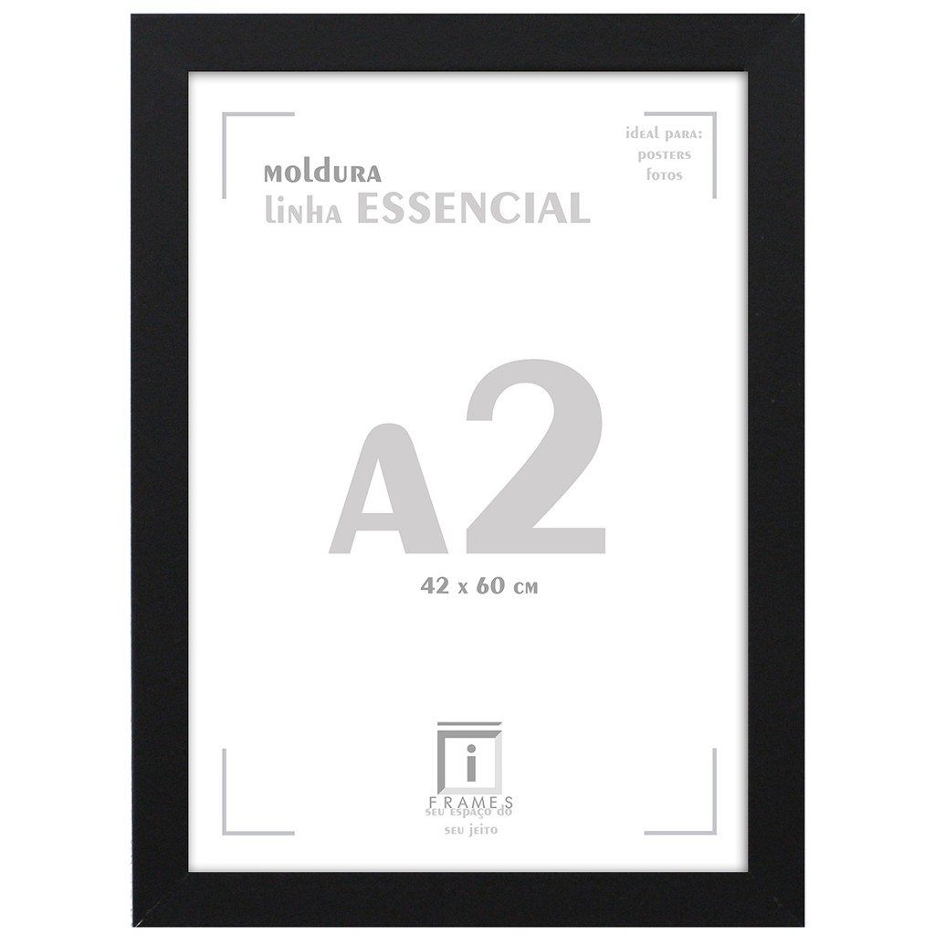 Moldura A2 60x42 cm Com Acetato Quadro Para Posters