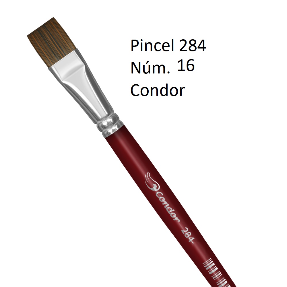 Pincel Macio Chato 284-16 Condor  Artesanato Madeira Pintura