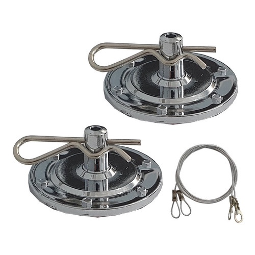 Par Trava Capo Cromada Esportiva Tuning Com Cabo Universal