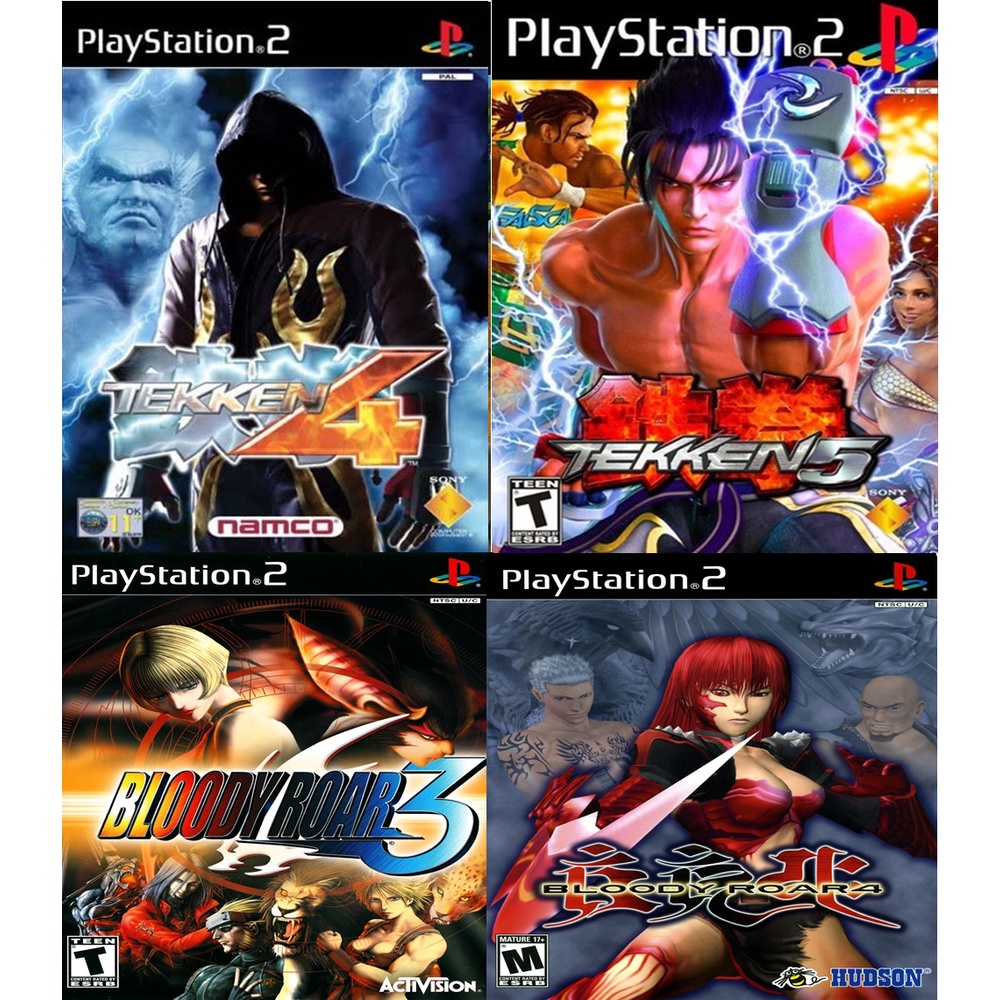 Kit Tekken + Bloody Roar com 4 Jogos (PS2)
