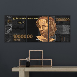 Quadros Decorativos MDF 3 Peças - Um Milhão de Reais em Oferta na Shopee