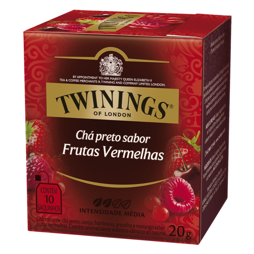 Cha Twinings, Cha Preto Frutas Vermelhas, Caixa 10 Saches