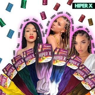 JUMBÃO HIPER X | Jumbo para Tranças Box Braids Kanekalon | Diversas Cores Com 400g