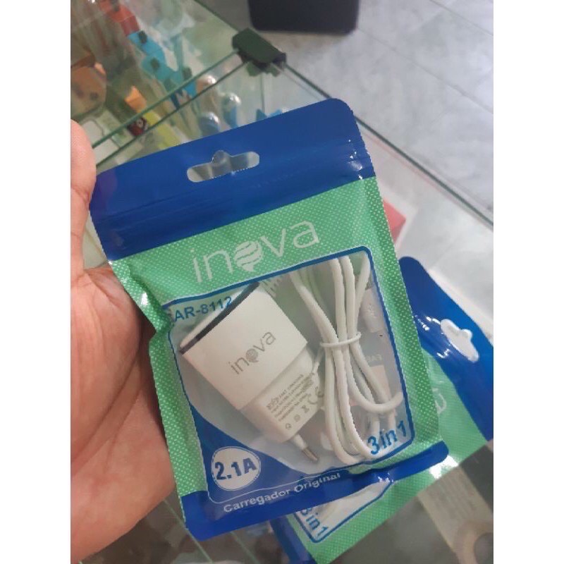 [Kit 10  unidade]  CARREGADOR 2.1A V8 BARATO - INOVA AR-8112 / atacado