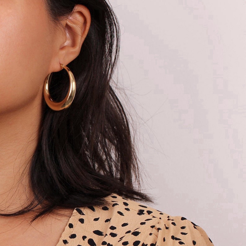 Vnox 1 Par De Brincos Femininos De Círculos Grandes Brincos De Círculo em Oferta na Shopee