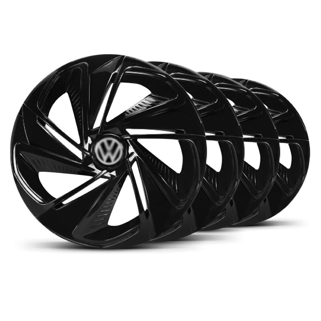 Jogo Calota Nitro Aro 14 Preta VW Gol G5 | Shopee Brasil