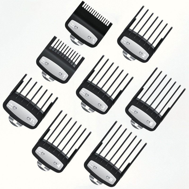 Pente Profissional 8 Pcs Limite De Cortador De Cabelo 1,5 4,5mm Guia De Corte Fixação De Barbeiro Pentes De Substituição Serve Wahl Andis Babyliss