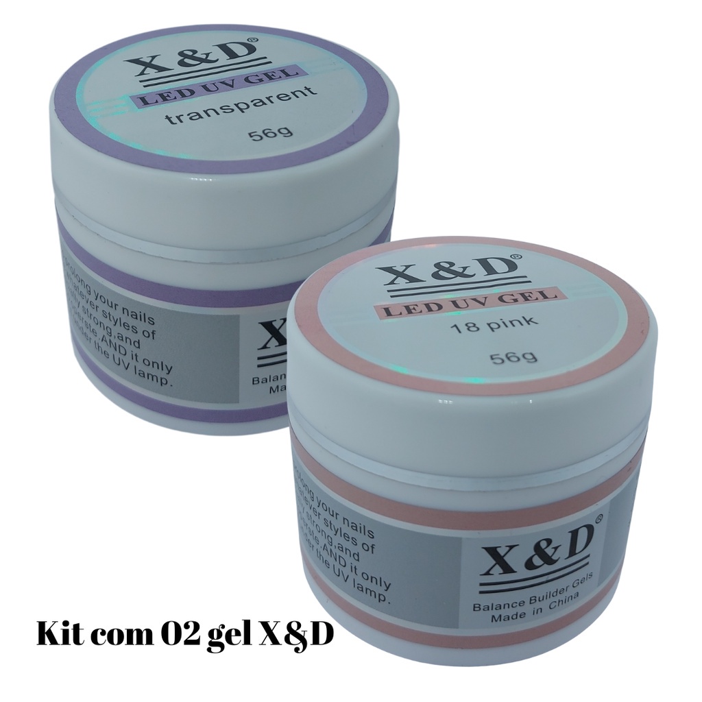 Kit com 02 Gel X&D 56g Gel Xed Original Shopee Brasil