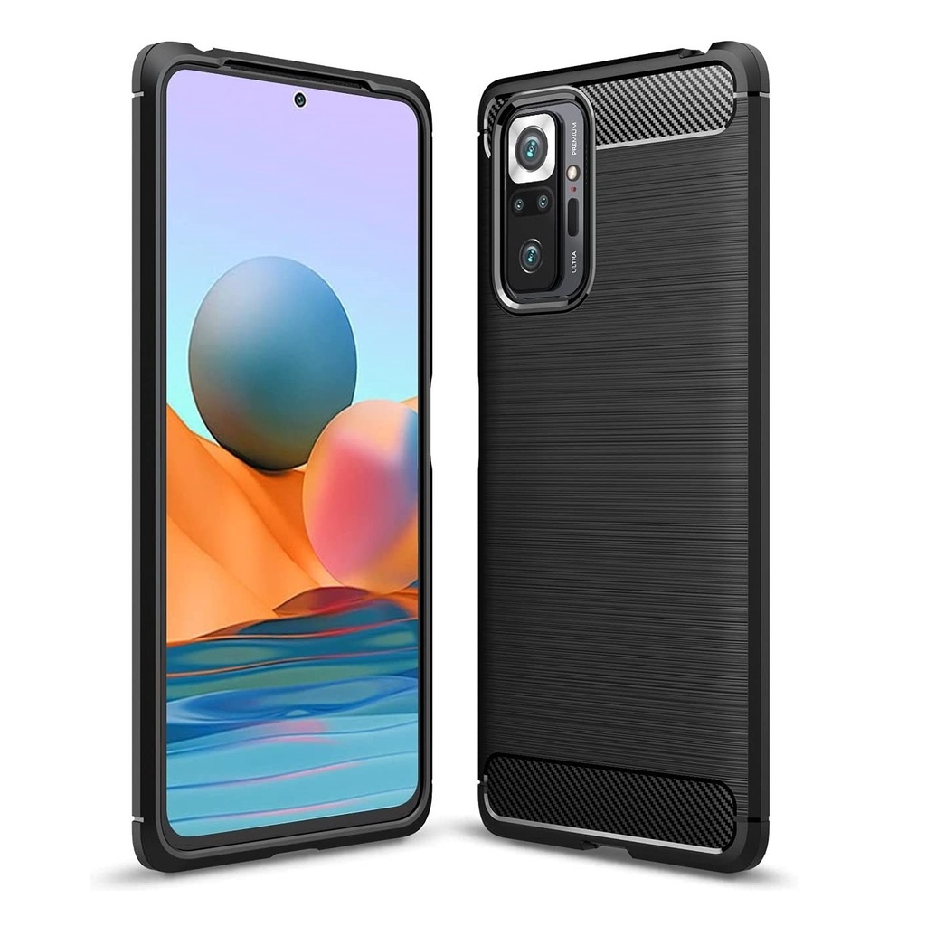 Capa Xiaomi Redmi Note 10 Pro 4G / Note 10 Pro Max 4G (Tela 6.67) Carbon Fiber Anti Impacto