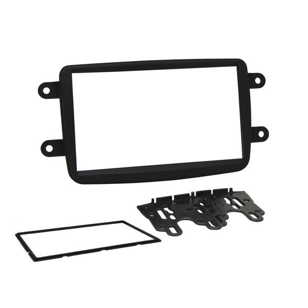 Moldura 2 Din Renault Kwid, Captur, Duster, Sandero, Logan - Preta em Oferta na Shopee