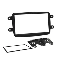 Moldura 2 Din Renault Kwid, Captur, Duster, Sandero, Logan - Preta
