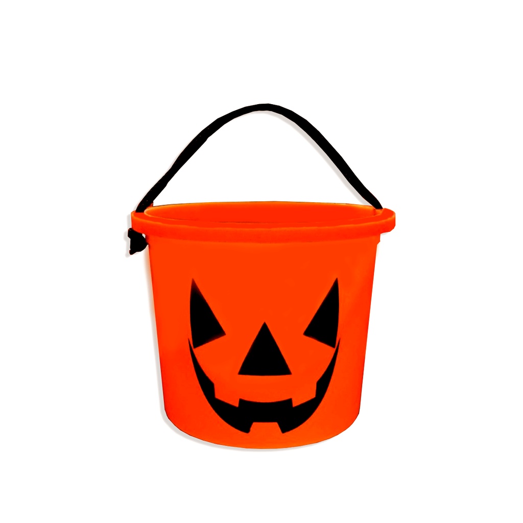 Baldinho Festa Halloween com corda Cor Laranja - 1 Unidade - Rizzo