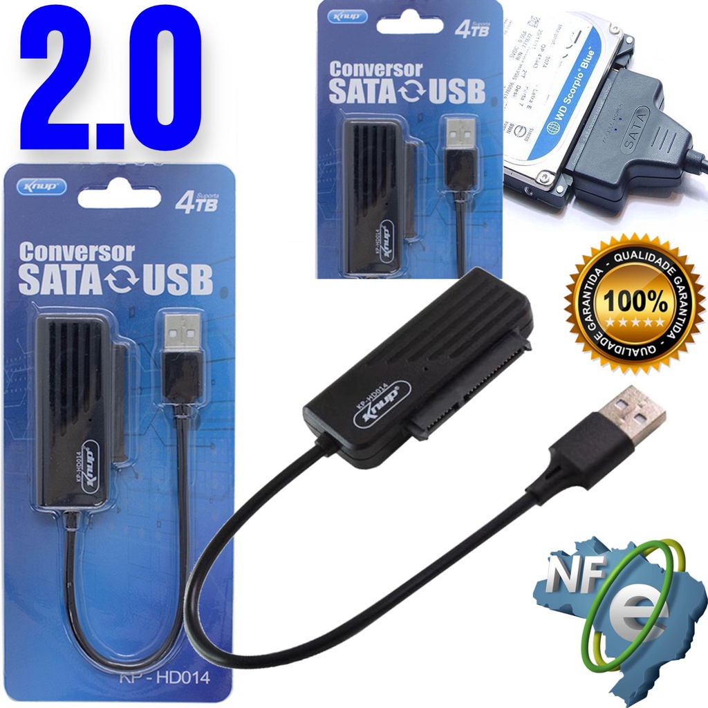 Cabo Conversor Ssd Hd Sata Notebook 2,5 P/ Usb 2.0 Barato - Desconto no ...