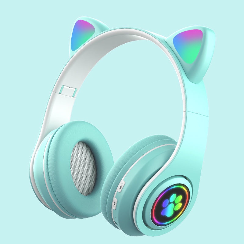 Fone De Ouvido HeadFone Sem Fio Orelha de Gato Gatinho Cat 5.0 Bluetooth Ear Com Led Rgb Original