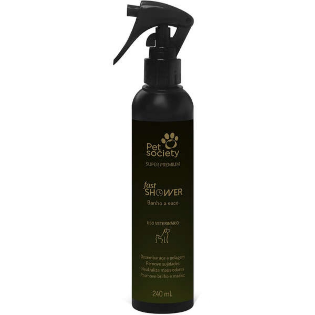 Banho A Seco Pet Society Fast Shower 240ml em Oferta na Shopee