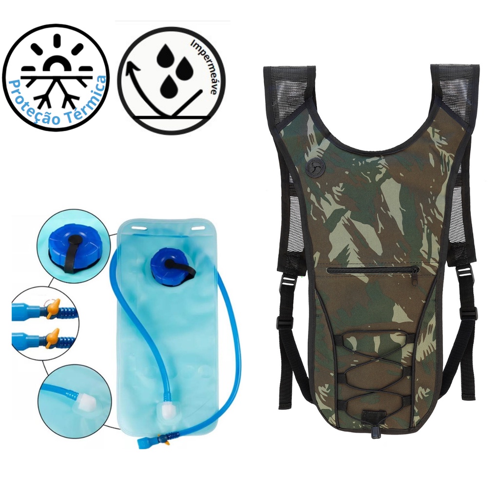 Mochila Hidrataçao Tatica Camelbak Refil 2L Bolsa Termica Reservatório Impermeavel Mtb Bike Trilha