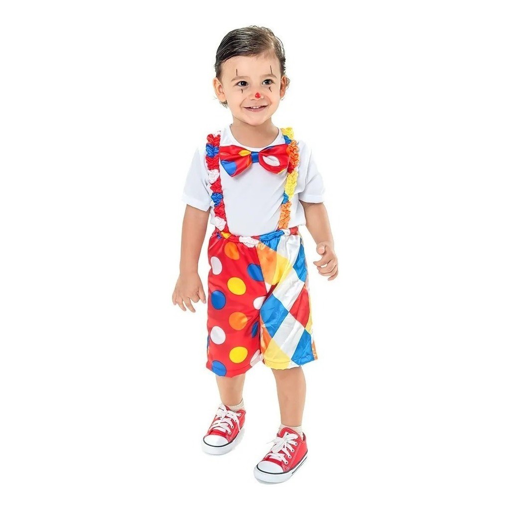 Fantasia Palhaço Palhacinho Circo Festa Infantil em Oferta na Shopee