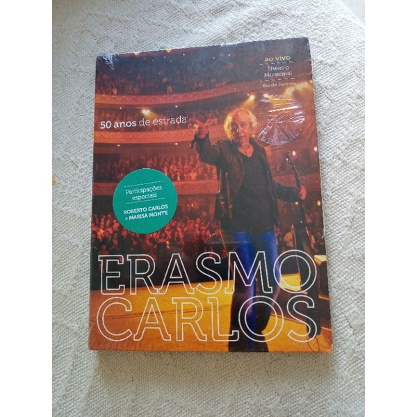 DVD Erasmo Carlos ao vivo theatro municipal 50 anos de estrada com Roberto Carlos e Marisa Monte.