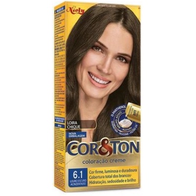 Tintura Creme Cor & Tom Niely 6.1 Louro Escuro Acinzentado