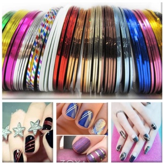 Fitas Adesivas Decorativas Metalizadas Fio Para Unhas Fitilho Fio De Ouro Varias Cores Disponíveis