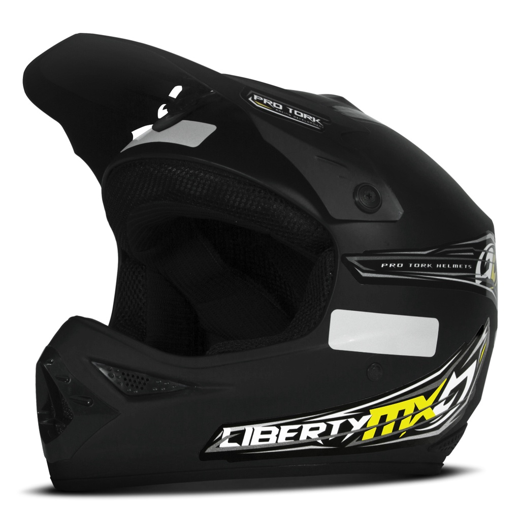 Capacete De Motocross Trilha Cross Enduro Pro Tork Liberty Mx Pro Barato Masculino Feminino Resistente Preto Fosco Solid