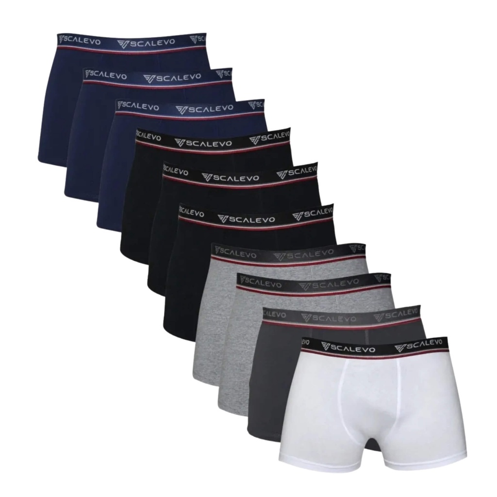 Kit 10 Cuecas Boxer Box Algodão Masculino Scalevo
