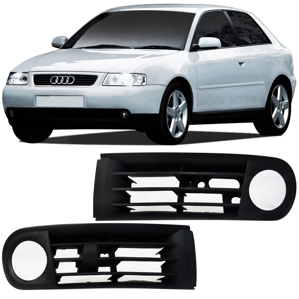 Grade Farol Milha Audi A3 2001 2002 2003 2004 2005 2006 Preta Com Furo