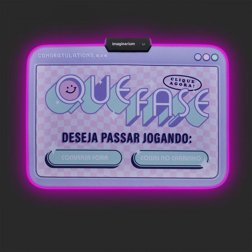 Mousepad com led que fase - Imaginarium - detalhe