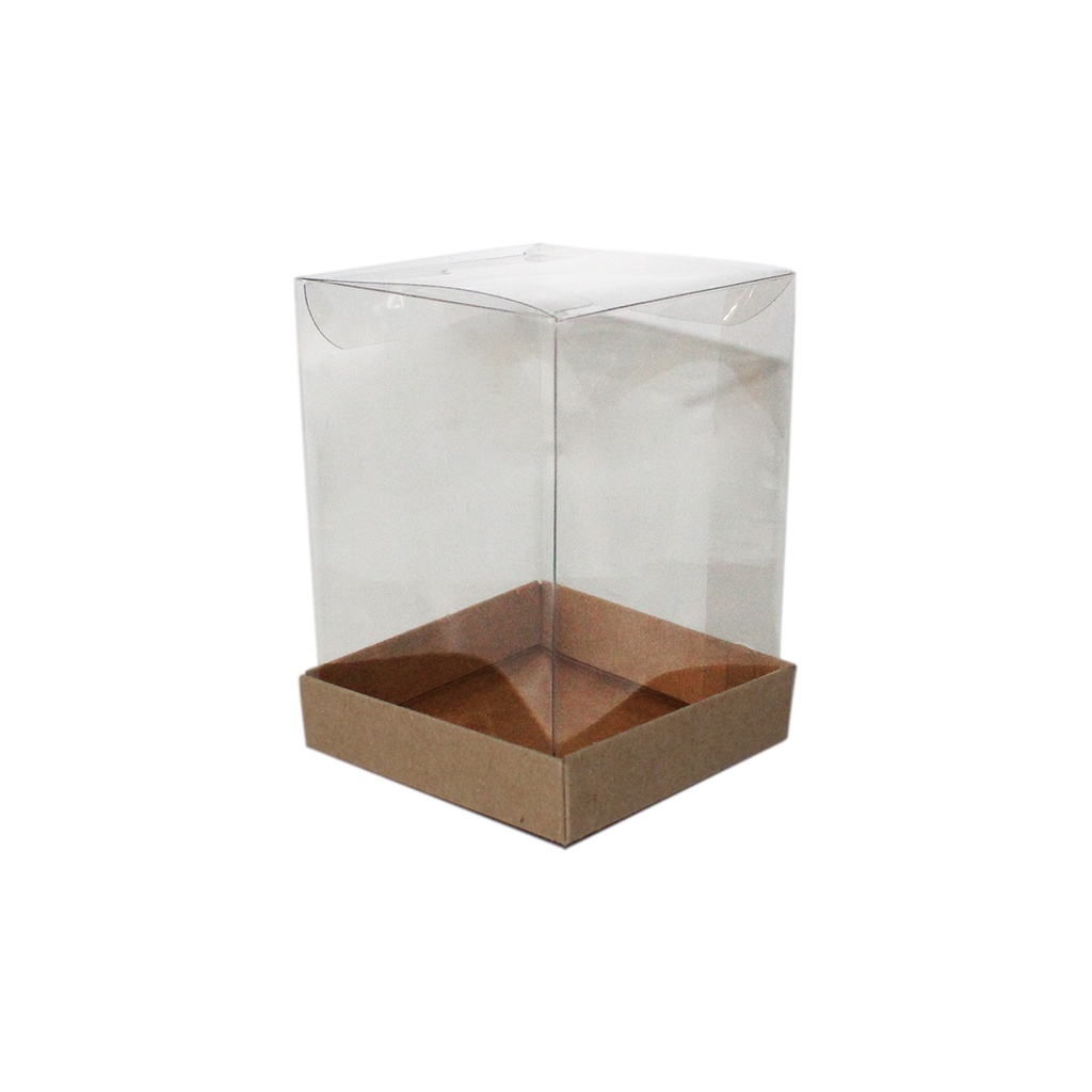 Caixa Kraft com Tampa Transparente Mini Panetone 1und