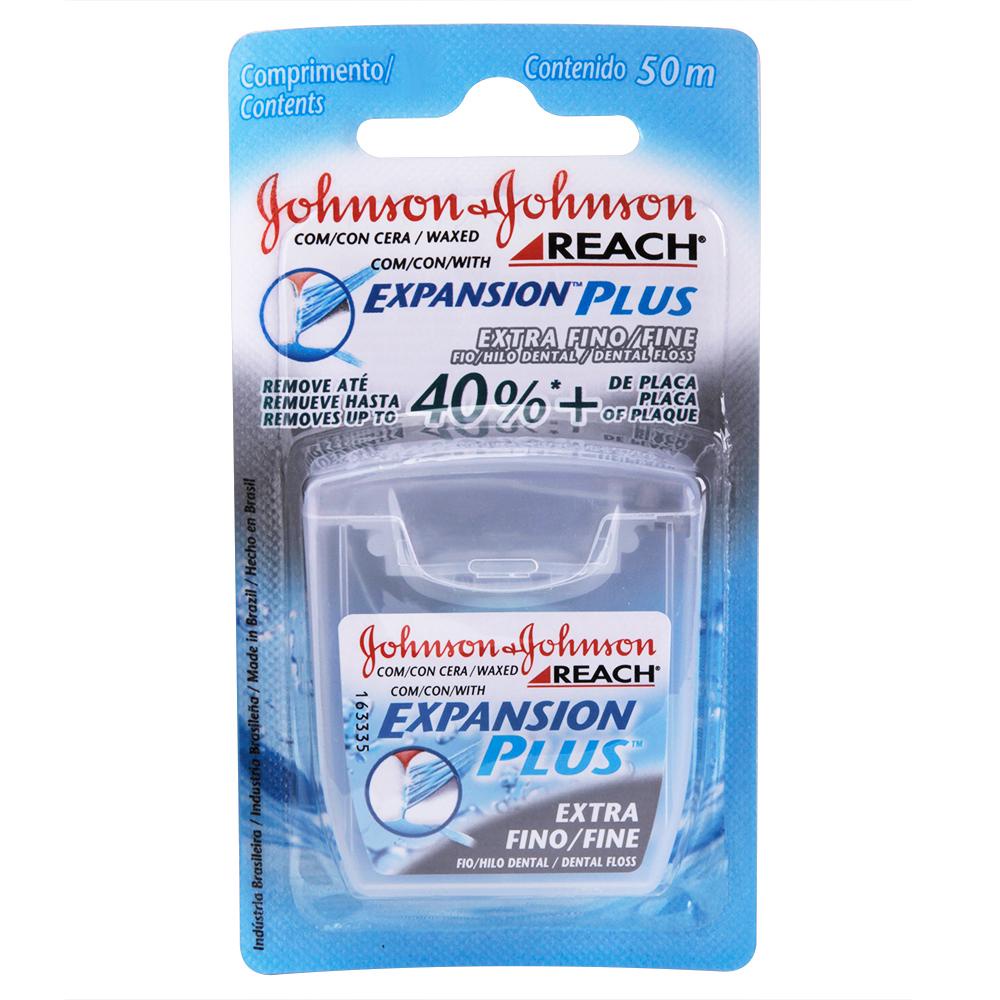 kit Fio Dental J&J Reach Expansion Plus Extra Fino 50m com 5 unidades em Oferta na Shopee