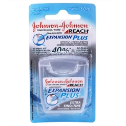 kit Fio Dental J&J Reach Expansion Plus Extra Fino 50m com 5 unidades