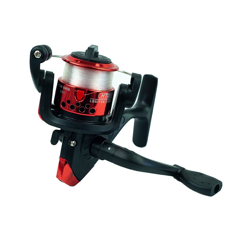 Molinete Vermelho HT 200 com Linha Monofilamento pescaria Pescaria Tilápia, Pacu, Piau entre outros Pesca