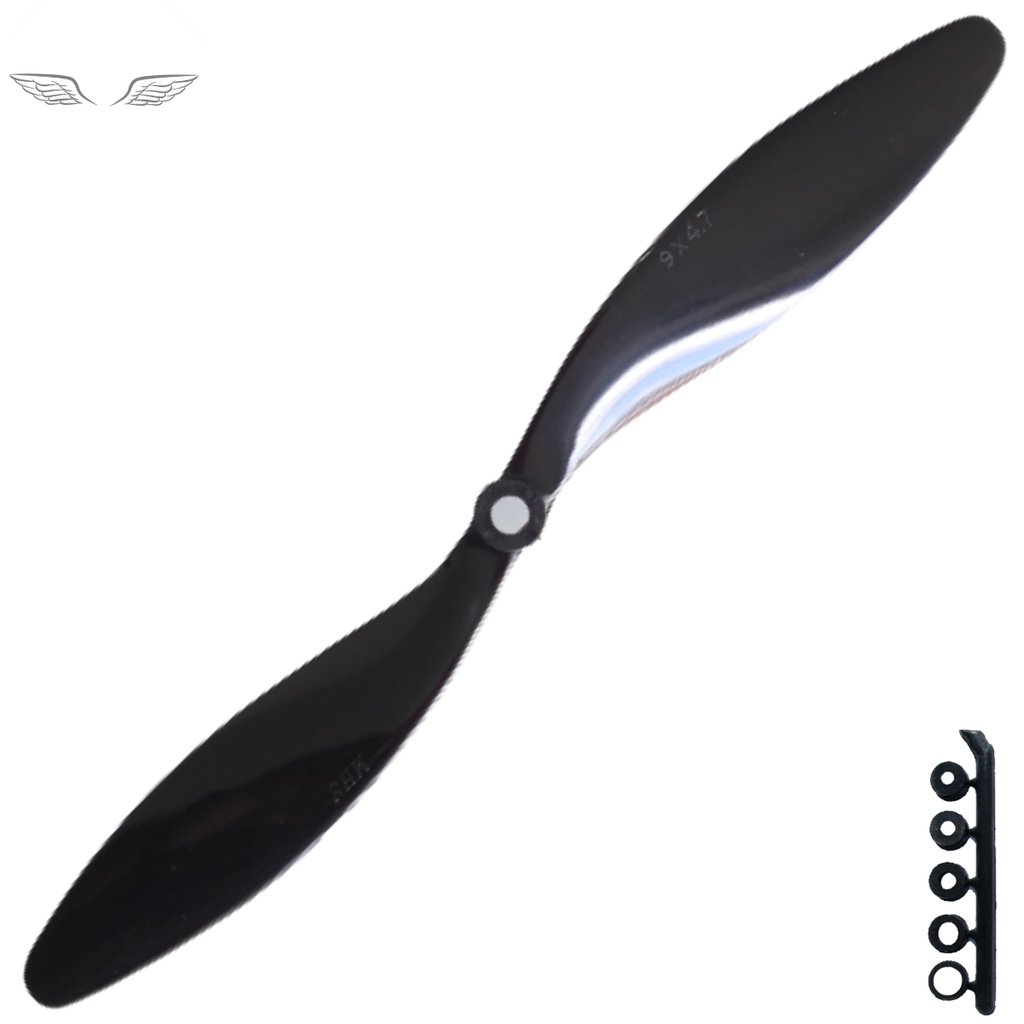 1 Hélice Mhs Fly 9/4.7 Voo lento CCW para Aeromodelo Leve RC Motor 1200 -1500kv Slow Fly 22/12 28/22