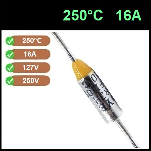 3 Fusível Térmico 16A 250°C 250 Graus 250V