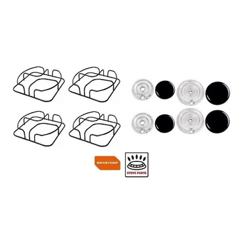 Kit 4 Grelhas + Queimador + Tampa Brastemp  Clean Original