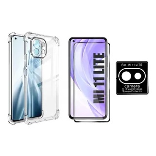 Kit Película De Vidro 9D Xiaomi Mi 11 Lite + Capa  Capinha Anti Shock+Pelicula Camera 3D em Oferta na Shopee