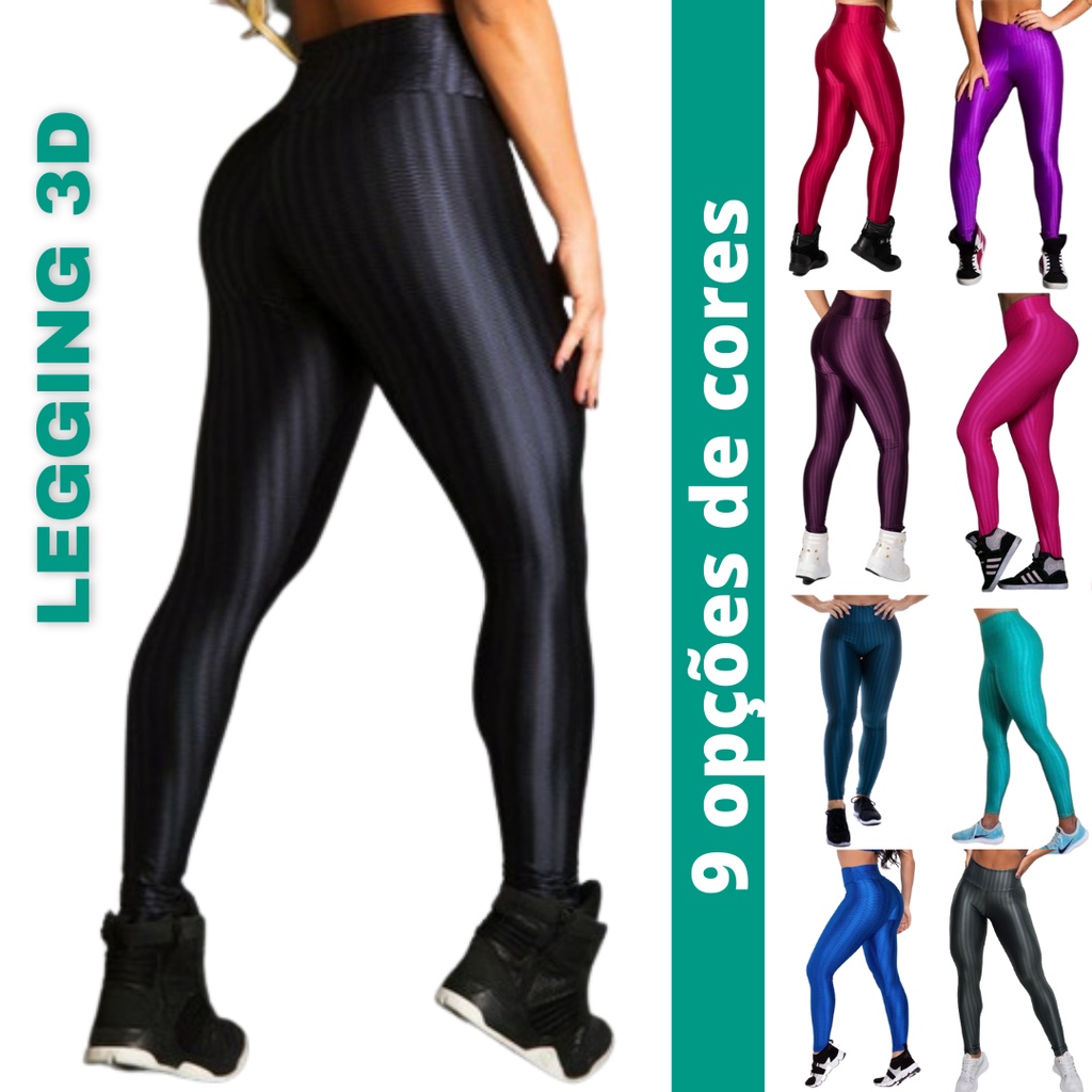 Calça Legging 3D Cirrê Academia Fitness Levanta Bumbum Envio hoje