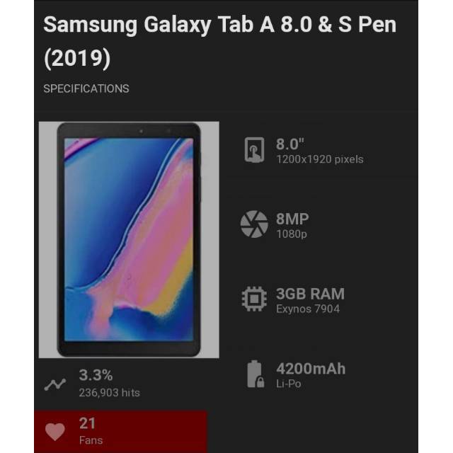 Vidro Temperado Coreano Samsung Tab A 8 " 2019 P200 P205 Anti-Riscos 8.0 Polegadas 2019