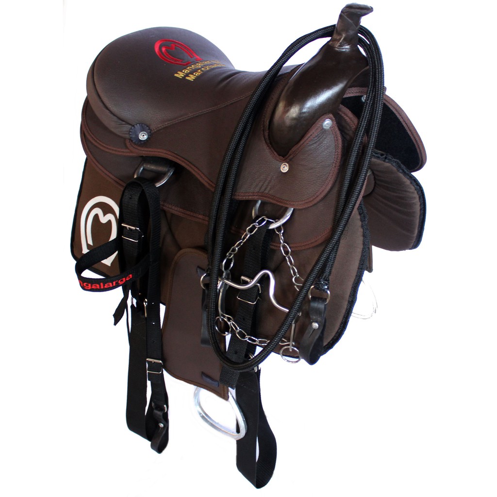 sela americana bordada arreada completa + acessórios mangalarga marchador em Oferta na Shopee