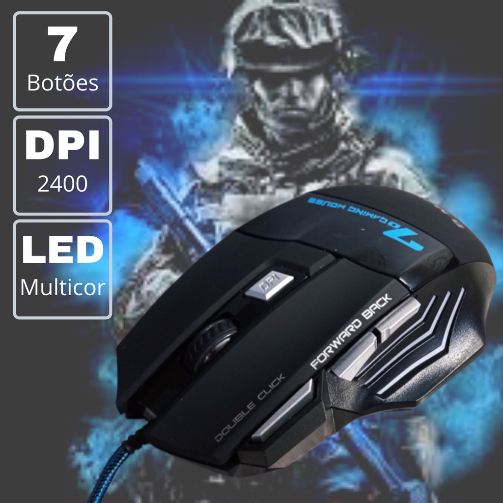 Mouse Gamer Profissional X7 B-Max 7 Botões Ergonômico, Mouse Gamer, Jogos Notebook, PC