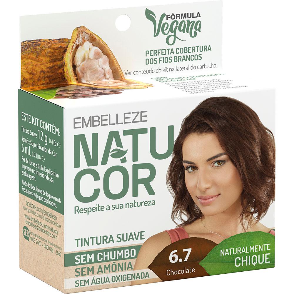 Tinta de cabelo natucor naturalmente chique chocolate 6.7