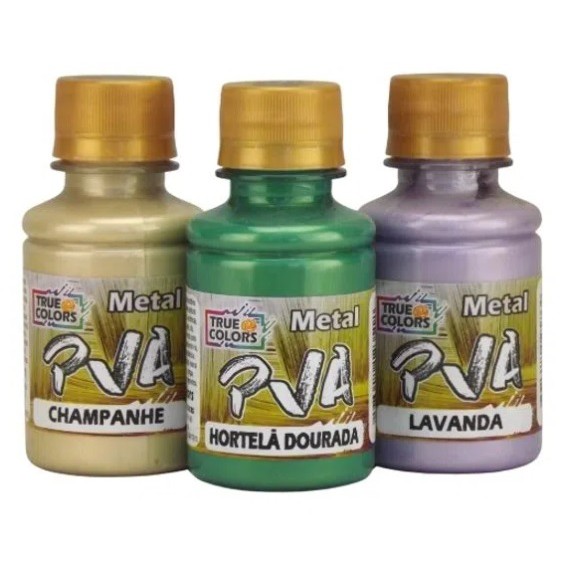 Tinta Pva Metal 100 Ml Artesanato True Colors em Oferta na Shopee